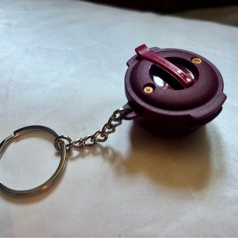 Tupperware Burgundy Keychain Accessory